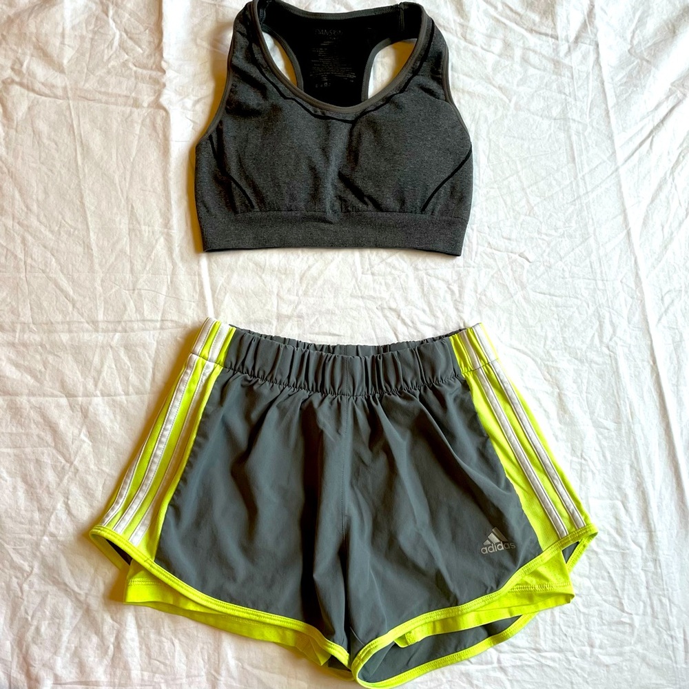 Workout Set: Adidas Shorts & Sports Bra